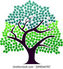 colorful tree with leaves vector icon design