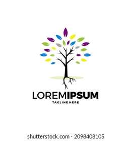Colorful Tree logo design inspiration.
