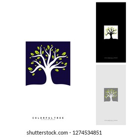 Colorful Tree Logo Design Template. Luxury Tree logo Concepts. Nature Logo Concepts Vector