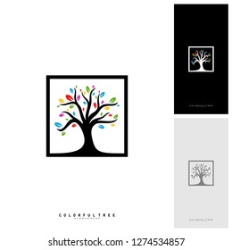 Colorful Tree Logo Design Template. Luxury Tree logo Concepts. Nature Logo Concepts Vector