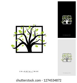 Colorful Tree Logo Design Template. Luxury Tree logo Concepts. Nature Logo Concepts Vector