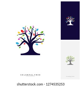 Colorful Tree Logo Design Template. Luxury Tree logo Concepts. Nature Logo Concepts Vector