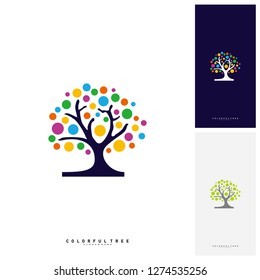 Colorful Tree Logo Design Template. Luxury Tree logo Concepts. Nature Logo Concepts Vector