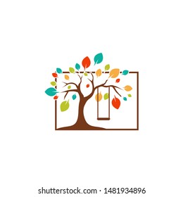 Colorful Tree Logo Design Template. Luxury Tree logo Concepts. Nature Logo Vector
