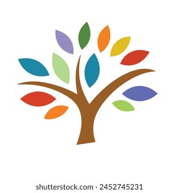 A colorful tree logo icon