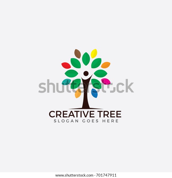 Colorful Tree Logo Vector Stock Vector (Royalty Free) 701747911 ...