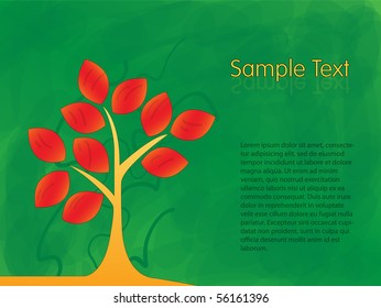 Colorful Tree on Green Background