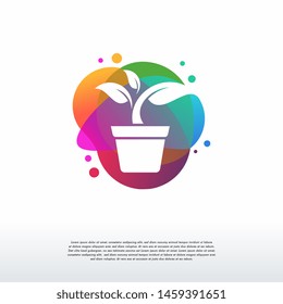 Colorful Tree Plant logo vector, Agriculture logo designs template, design concept, logo, logotype element for template