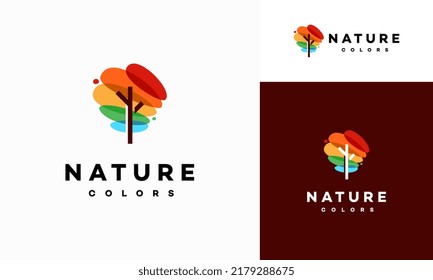 Vector del logotipo de la planta de árbol colorido, plantilla de diseños del logotipo agrícola, concepto de diseño, logotipo, elemento de logotipo para la plantilla