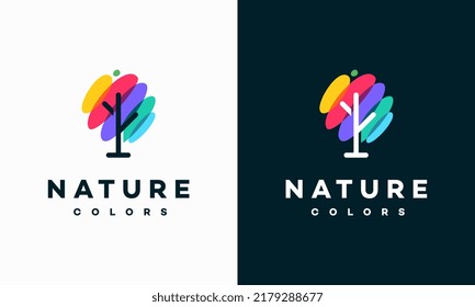 Colorful Tree Plant logo vector, Agriculture logo designs template, design concept, logo, logotype element for template