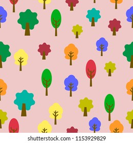 colorful of tree seamless pattern