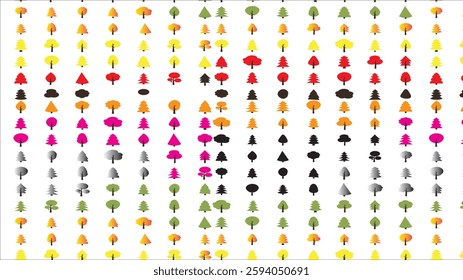 Colorful tree seamless pattern background