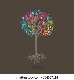 Colorful tree, vector illustration