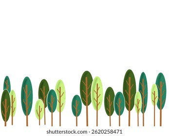 Kleurrijke boomvector illustratie op witte achtergrond voor Earth Day met kopieerruimte. Ontwerp voor behang, poster, banner, kaart, print, web en verpakking.