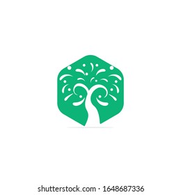 Colorful tree vector logo design.