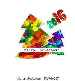 colorful tree of watercolors. Vector