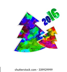 colorful tree of watercolors. Vector