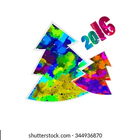 colorful tree of watercolors. Vector