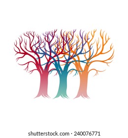 colorful trees