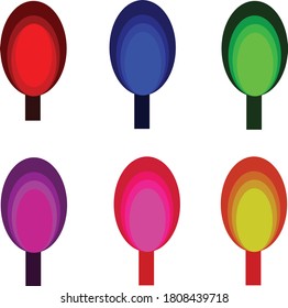 Colorful trees for interior decoration