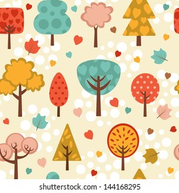 Colorful trees seamless background. vector illustration