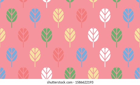 colorful trees seamless pattern, abstract wallpaper, vector illustration 