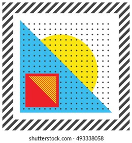 Colorful trend Neo Memphis geometric pattern. Vector illustration