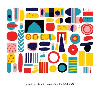 Colorful trendy abstract geometric shape.