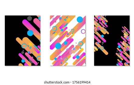 Colorful trendy cover abstract background. Geometric poster layout gradient shapes design. 