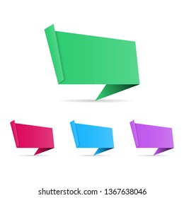 Colorful trendy flat geometric blank speech bubbles. Vector
