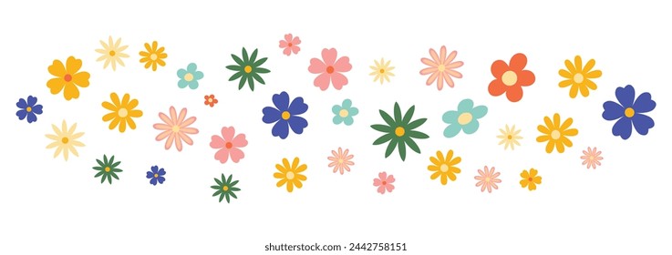 colorful Trendy floral print  banner . floral background 