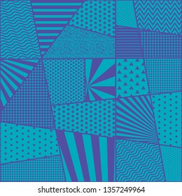 Colorful trendy geometric flat elements of pattern memphis. Pop art style texture. Modern abstract design poster and cover template