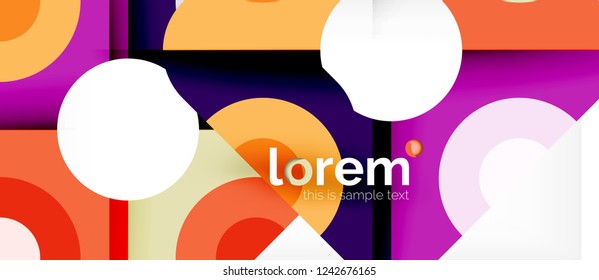 Colorful trendy geometric shapes background. Trendy abstract layout template for business or technology presentation or web brochure cover, wallpaper. Vector illustration