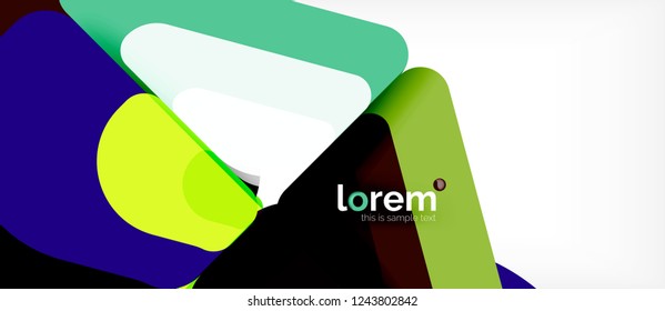 Colorful trendy geometric shapes background. Trendy abstract layout template for business or technology presentation or web brochure cover, wallpaper. Vector illustration