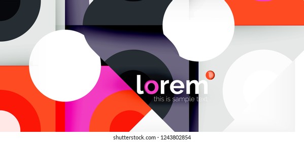 Colorful trendy geometric shapes background. Trendy abstract layout template for business or technology presentation or web brochure cover, wallpaper. Vector illustration