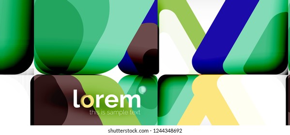 Colorful trendy geometric shapes background. Trendy abstract layout template for business or technology presentation or web brochure cover, wallpaper. Vector illustration
