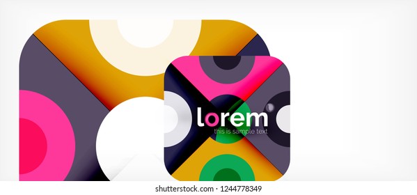 Colorful trendy geometric shapes background. Trendy abstract layout template for business or technology presentation or web brochure cover, wallpaper. Vector illustration