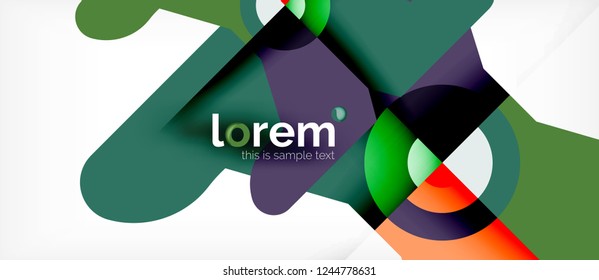 Colorful trendy geometric shapes background. Trendy abstract layout template for business or technology presentation or web brochure cover, wallpaper. Vector illustration
