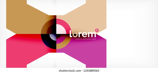 Colorful trendy geometric shapes background. Trendy abstract layout template for business or technology presentation or web brochure cover, wallpaper. Vector illustration