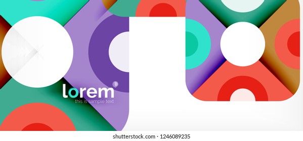 Colorful trendy geometric shapes background. Trendy abstract layout template for business or technology presentation or web brochure cover, wallpaper. Vector illustration