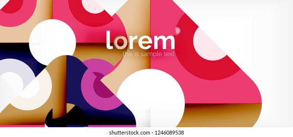 Colorful trendy geometric shapes background. Trendy abstract layout template for business or technology presentation or web brochure cover, wallpaper. Vector illustration