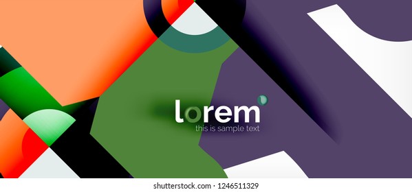 Colorful trendy geometric shapes background. Trendy abstract layout template for business or technology presentation or web brochure cover, wallpaper. Vector illustration