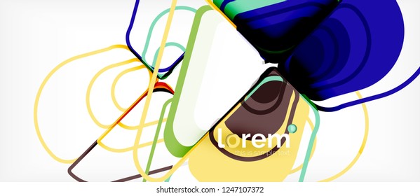 Colorful trendy geometric shapes background. Trendy abstract layout template for business or technology presentation or web brochure cover, wallpaper. Vector illustration
