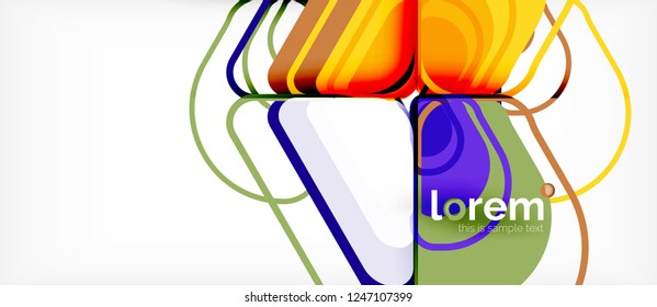 Colorful trendy geometric shapes background. Trendy abstract layout template for business or technology presentation or web brochure cover, wallpaper. Vector illustration