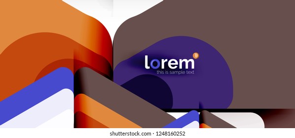 Colorful trendy geometric shapes background. Trendy abstract layout template for business or technology presentation or web brochure cover, wallpaper. Vector illustration