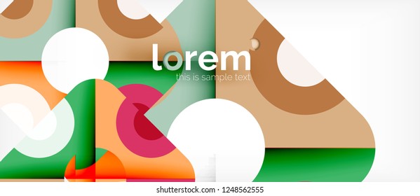 Colorful trendy geometric shapes background. Trendy abstract layout template for business or technology presentation or web brochure cover, wallpaper. Vector illustration