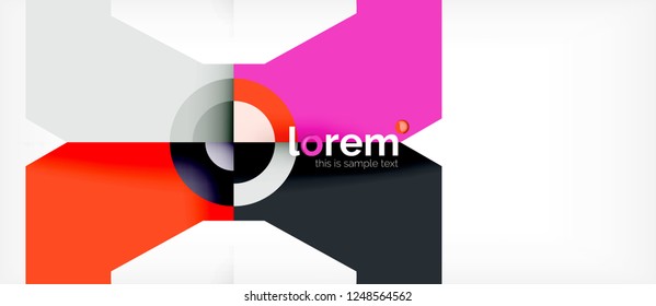 Colorful trendy geometric shapes background. Trendy abstract layout template for business or technology presentation or web brochure cover, wallpaper. Vector illustration