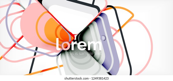 Colorful trendy geometric shapes background. Trendy abstract layout template for business or technology presentation or web brochure cover, wallpaper. Vector illustration