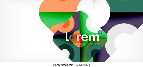 Colorful trendy geometric shapes background. Trendy abstract layout template for business or technology presentation or web brochure cover, wallpaper. Vector illustration