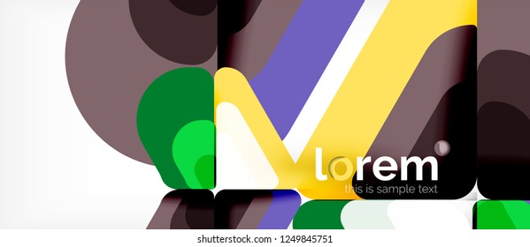 Colorful trendy geometric shapes background. Trendy abstract layout template for business or technology presentation or web brochure cover, wallpaper. Vector illustration